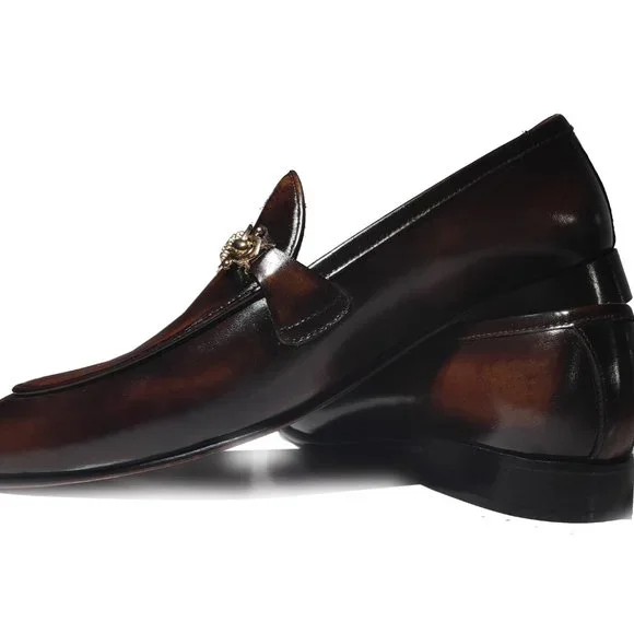 Bashwood Handmade Brown Shaded Leather Loafers Handsewn Penny Loafer in Chocolate Wild Boar Leather | Shop  main image 4